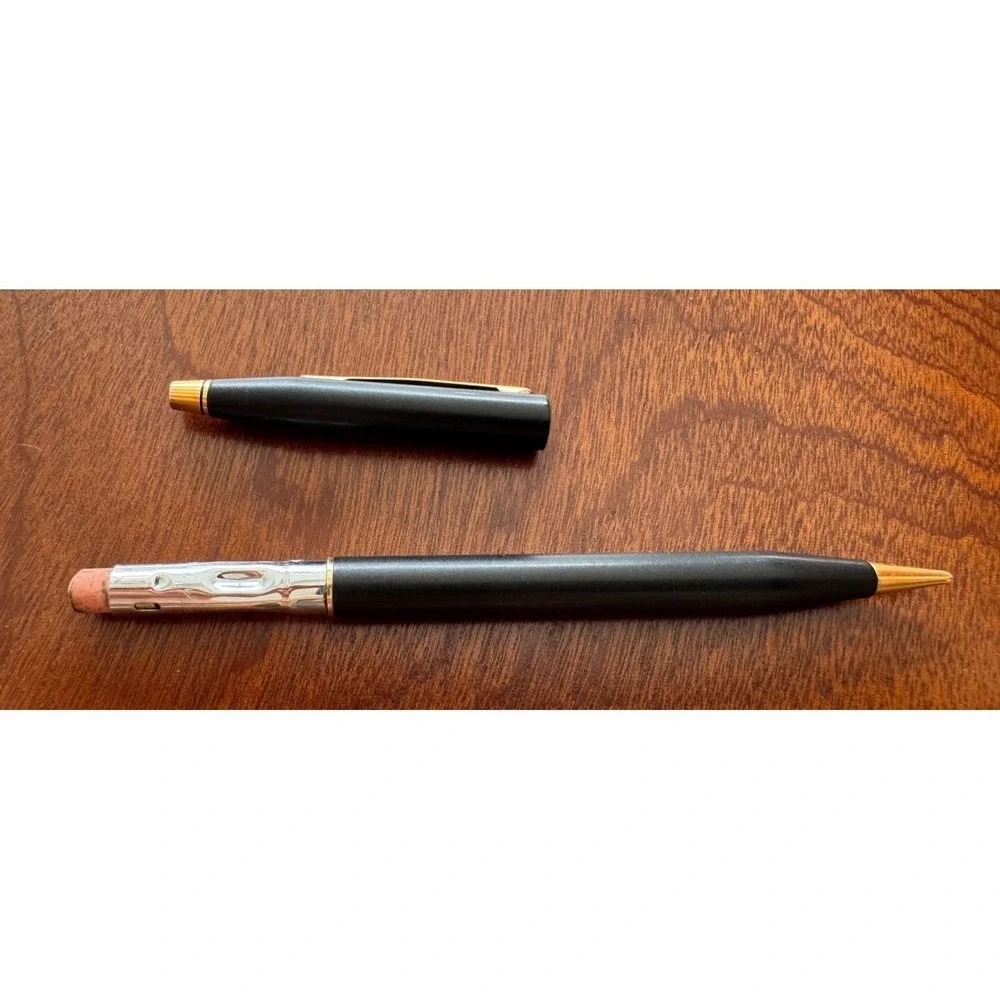 Vintage Cross Classic Century Mechanical Pencil Matte Black with 23K Gold Trim